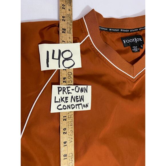FootJoy Pullover Men’s Size XL Rust Color White Piping Lightweight Golf Layer - Picture 4 of 8